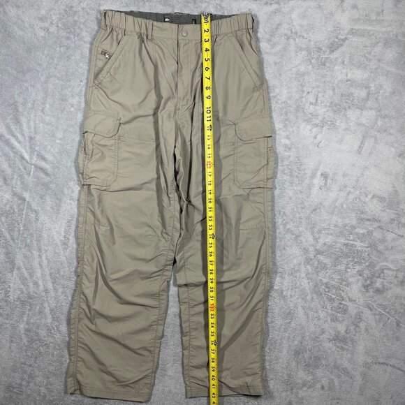 REI Mens Cargo Pants Large 32L Nylon Khaki Lightweight Outdoor Hiking UPF 50 - Picture 5 of 9